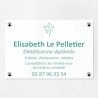 Plaque diététicienne en plexiglas quadri et logo 30x20cm