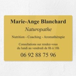 Plaque naturopathe en plexiglas gravé 30x20cm