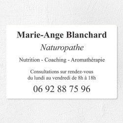 Plaque naturopathe en plexiglas quadri et logo 30x20cm