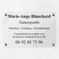 Plaque naturopathe en plexiglas transparent 30x20cm
