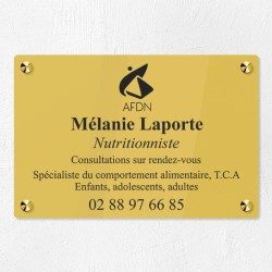 Plaque nutritionniste en plexiglas gravé 30x20cm