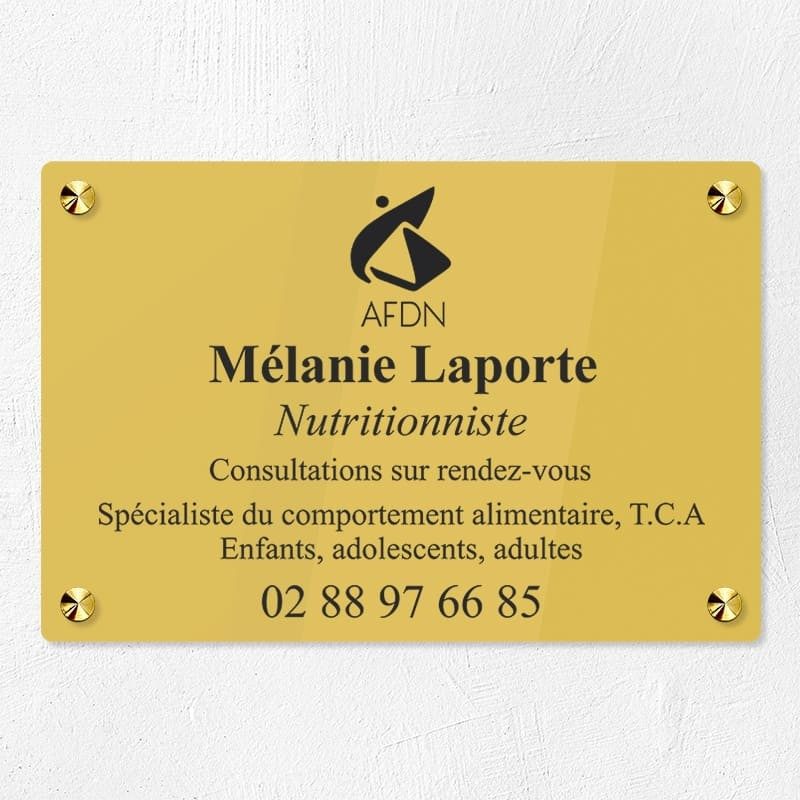 Plaque nutritionniste en plexiglas gravé 30x20cm Plaque nutritionniste en plexiglas gravé 30x20cm