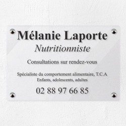 Plaque nutritionniste en plexiglas transparent 30x20cm