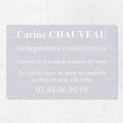 Plaque orthophoniste en aluminium 30x20cm
