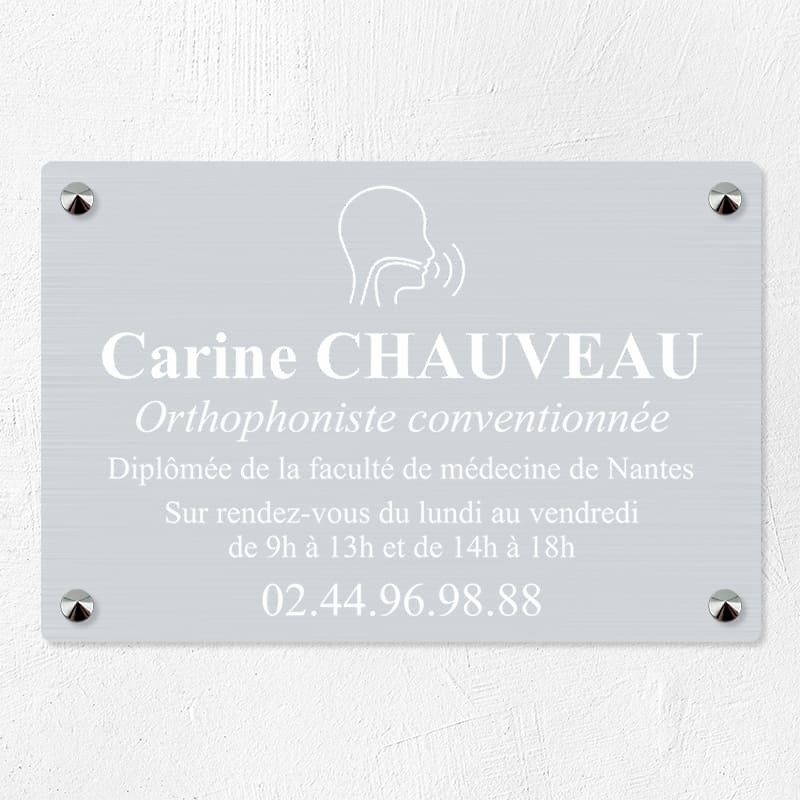 Plaque orthophoniste en aluminium 30x20cm Plaque orthophoniste en aluminium 30x20cm