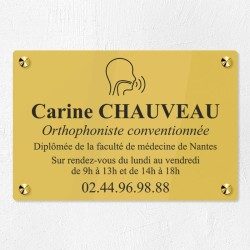 Plaque orthophoniste en plexiglas gravé 30x20cm