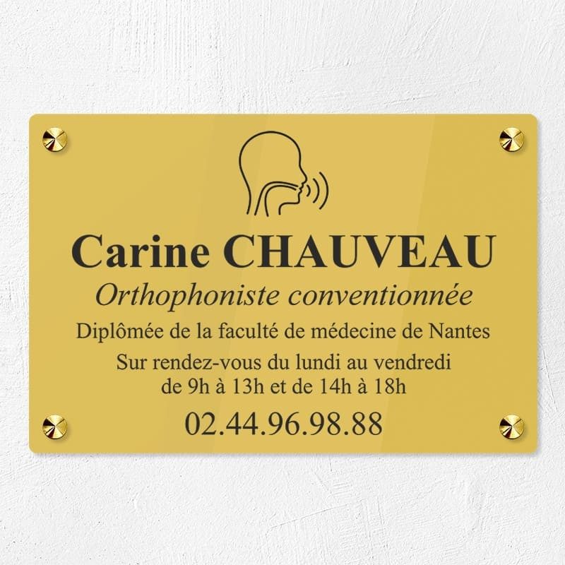 Plaque orthophoniste en plexiglas gravé 30x20cm Plaque orthophoniste en plexiglas gravé 30x20cm