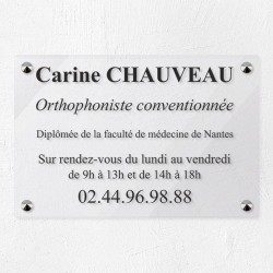 Plaque orthophoniste en plexiglas transparent 30x20cm