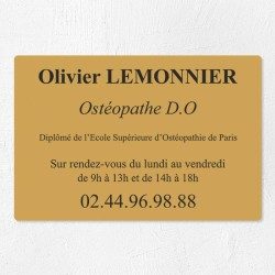 Plaque ostéopathe économique en PVC gravoply 30x20cm