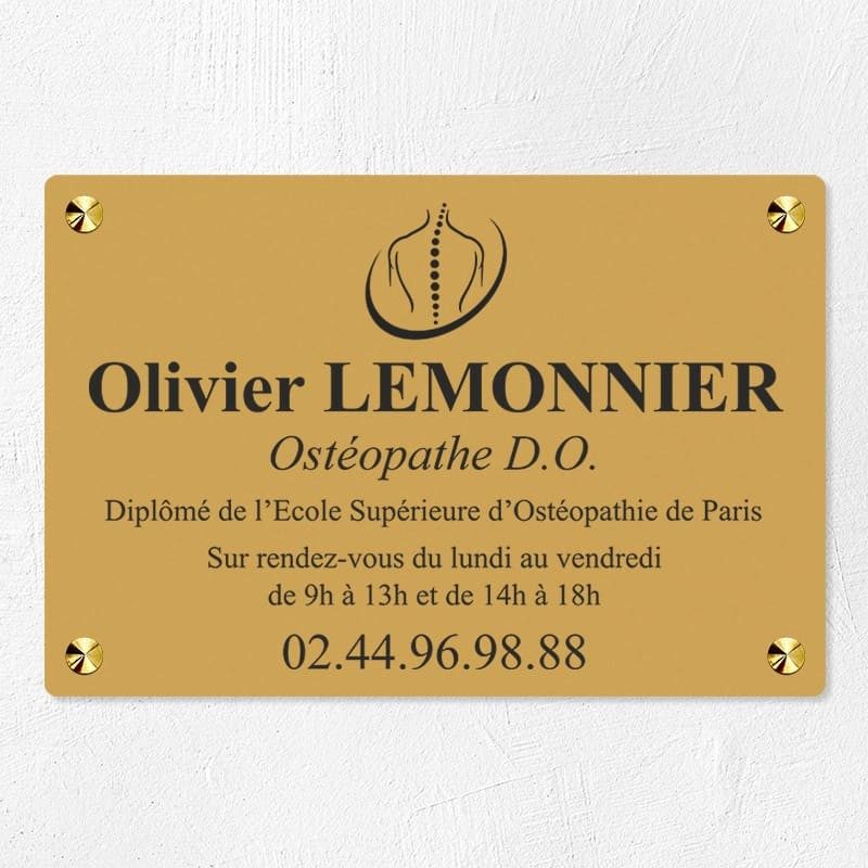 Plaque ostéopathe économique en PVC gravoply 30x20cm Plaque ostéopathe économique en PVC gravoply 30x20cm