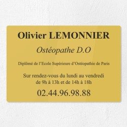 Plaque ostéopathe en plexiglas gravé 30x20cm
