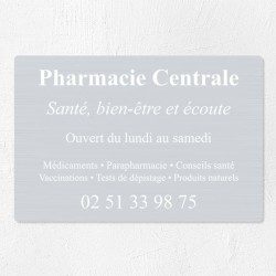 Plaque pharmacie en aluminium 30x20cm
