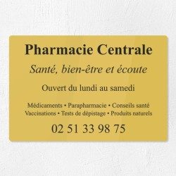 Plaque pharmacie en plexiglas gravé 30x20cm