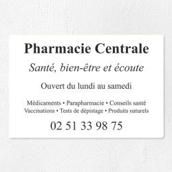 Plaque pharmacie en plexiglas quadri et logo 30x20cm
