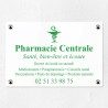 Plaque pharmacie en plexiglas quadri et logo 30x20cm