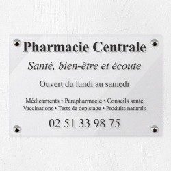 Plaque pharmacie en plexiglas transparent 30x20cm