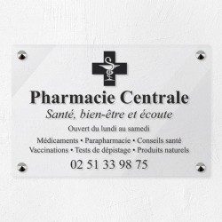 Plaque pharmacie en plexiglas transparent 30x20cm