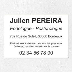 Plaque podologue en plexiglas quadri et logo 30x20cm