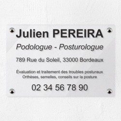 Plaque podologue en plexiglas transparent 30x20cm