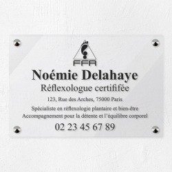 Plaque réflexologue en plexiglas transparent 30x20cm