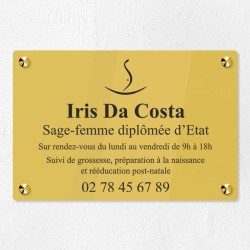 Plaque sage-femme en plexiglas gravé 30x20cm