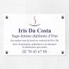Plaque sage-femme en plexiglas quadri et logo 30x20cm