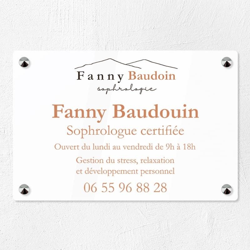Plaque sophrologue en plexiglas quadri et logo 30x20cm Plaque sophrologue en plexiglas quadri et logo 30x20cm