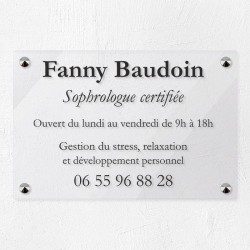 Plaque sophrologue en plexiglas transparent 30x20cm