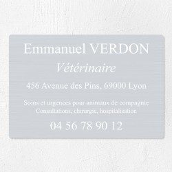 Plaque vétérinaire en aluminium 30x20cm