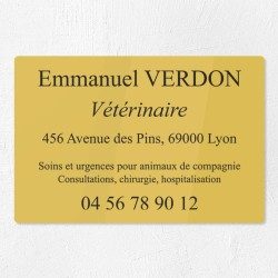 Plaque vétérinaire en plexiglas gravé 30x20cm