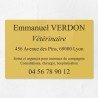Plaque vétérinaire en plexiglas gravé 30x20cm