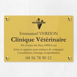 Plaque vétérinaire en plexiglas gravé 30x20cm