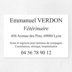 Plaque vétérinaire en plexiglas quadri et logo 30x20cm