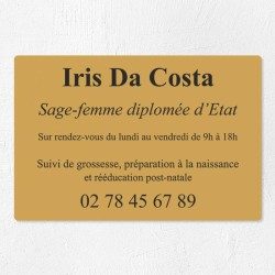 Plaque sage-femme économique en PVC gravoply 30x20cm