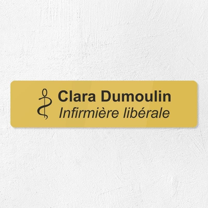 Plaque professionnelle en plexiglas gravé 20x5cm