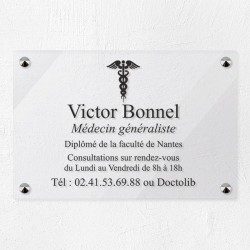 Plaque personnalisée en plexiglas transparent 30x20cm｜Plaque pro