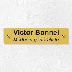 Plaque professionnelle en plexiglas gravé 20x5cm