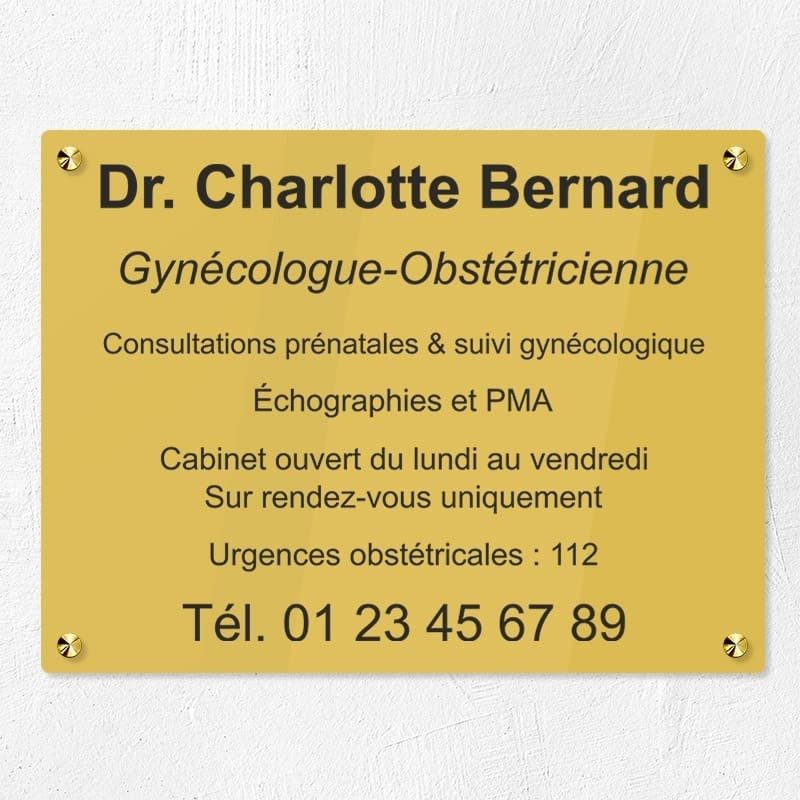 Plaque professionnelle en plexiglas gravé 40x30cm Plaque professionnelle en plexiglas gravé 40x30cm