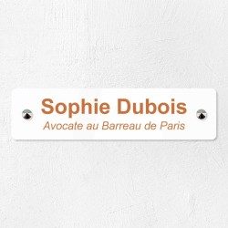 Plaque en plexiglas quadri avec logo couleur 20x5cm