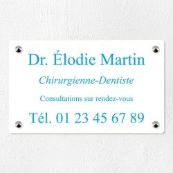 Plaque en plexiglas quadri avec logo couleur 25x15cm