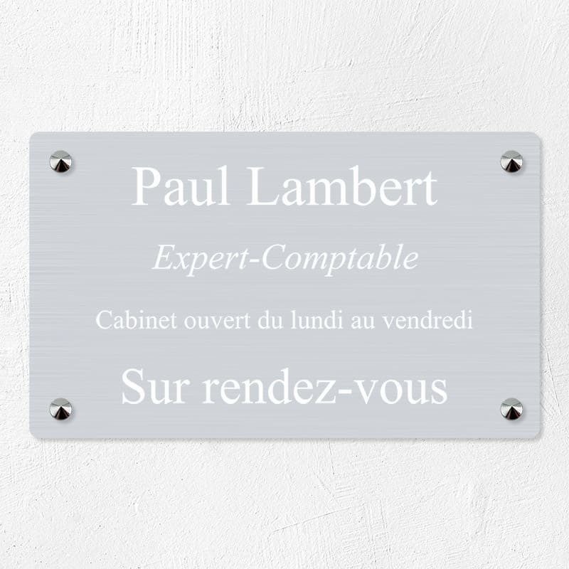 Plaque professionnelle en aluminium 25x15cm