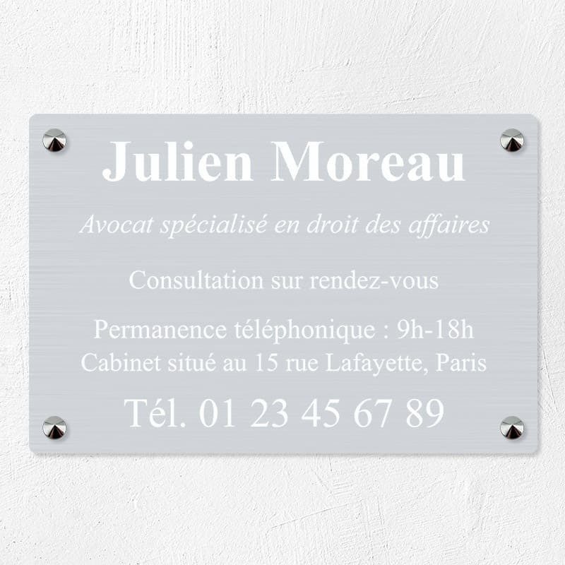 Plaque personnalisée en aluminium 30x20cm｜Plaque professionnelle