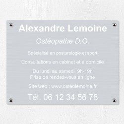 Plaque professionnelle en aluminium 40x30cm