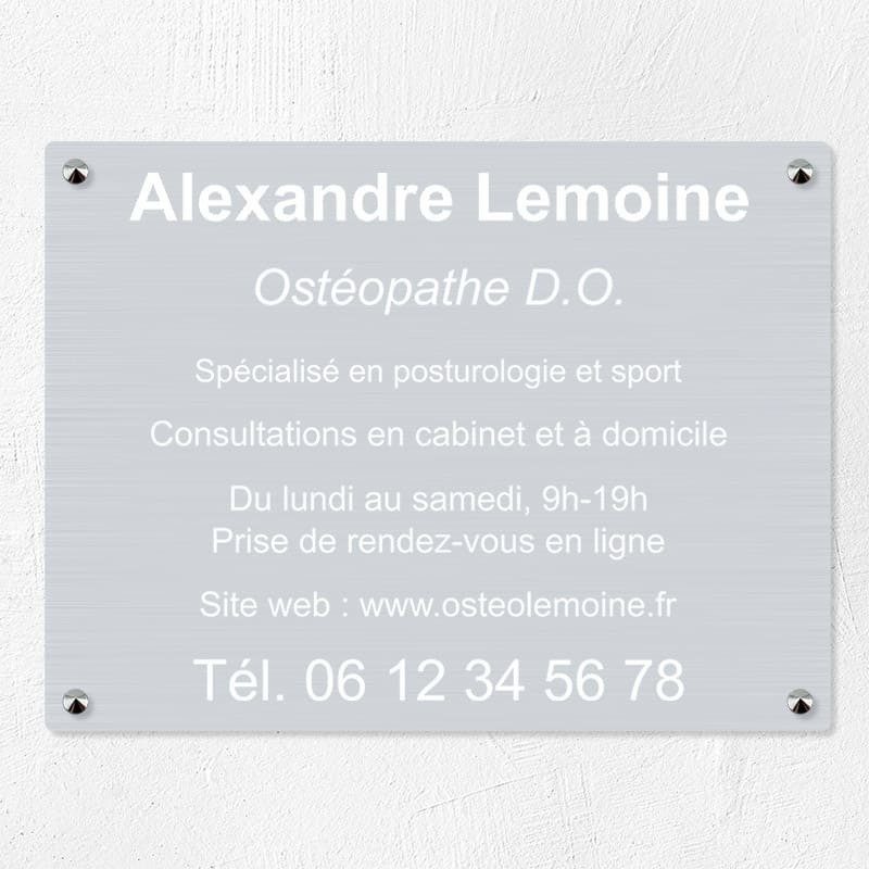 Plaque professionnelle en aluminium 40x30cm Plaque professionnelle en aluminium 40x30cm