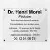 Plaque professionnelle en plexiglas transparent 40x30cm