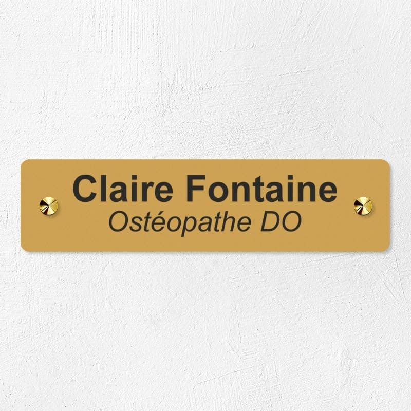 Plaque professionnelle économique en PVC gravoply 20x5cm Plaque professionnelle économique en PVC gravoply 20x5cm