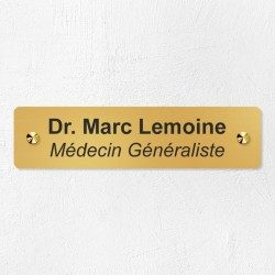 Plaque professionnelle en laiton 20x5cm