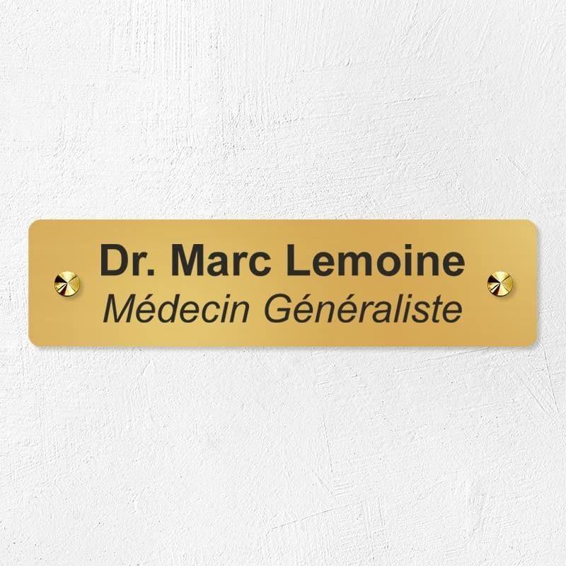 Plaque professionnelle en laiton 20x5cm