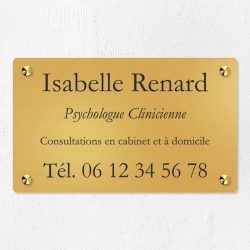 Plaque professionnelle en laiton 25x15cm
