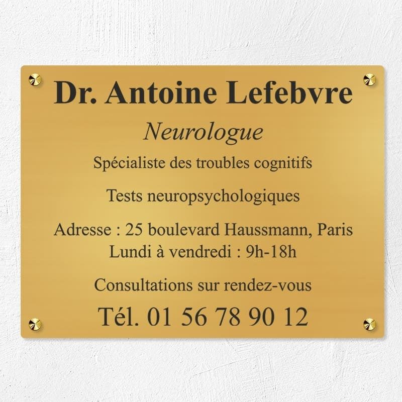 Plaque professionnelle en laiton 40x30cm Plaque professionnelle en laiton 40x30cm